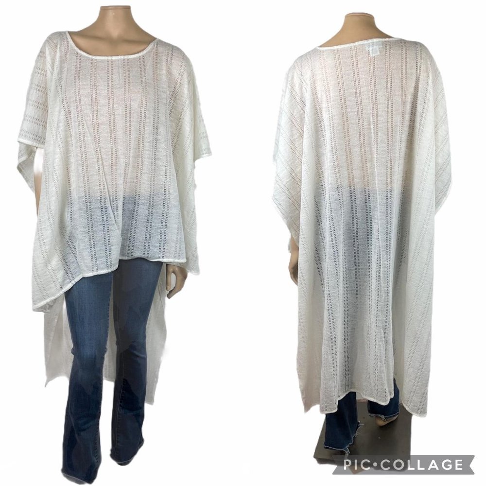 New York & Company Sheer Poncho OS